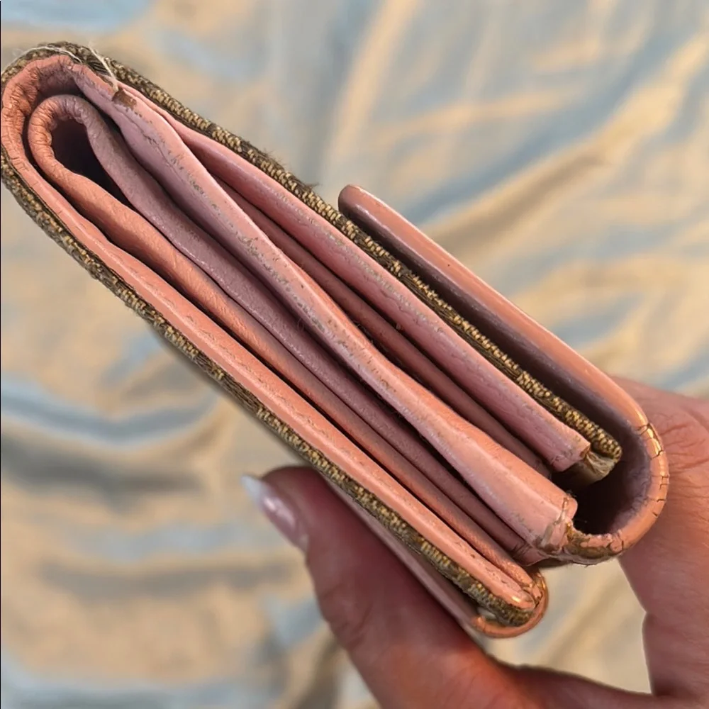 Dior Brown and Light Pink Compact Wallet
